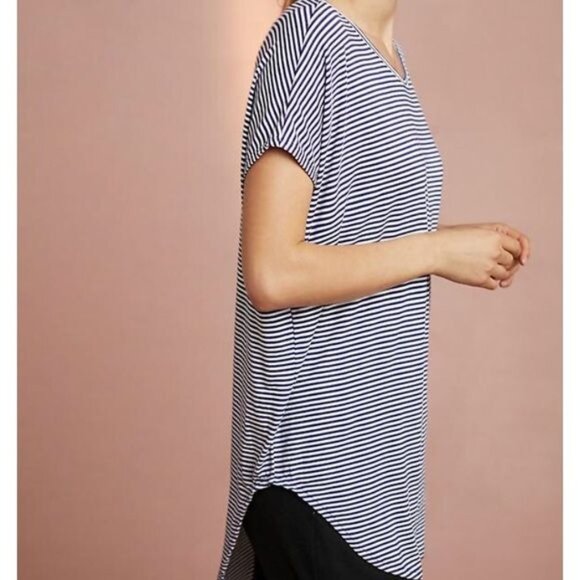 Floreat Nautical Striped Tunic Top By Anthropologie Rayon & Spandex Blend - Picture 2 of 7